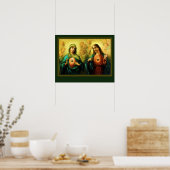 Sacred Heart of Jesus and Immaculate Heart of Mary Poster (Küche)