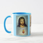 Sacred Heart of Jesus Blue Gift Coffee Cup Tasse (Links)