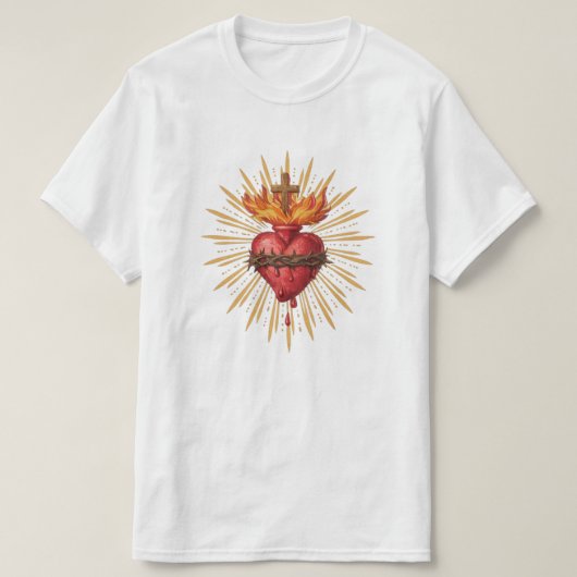 Sacred Heart of Jesus Catholic Traditional T-Shirt (Design vorne)