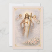 Sacred Heart of Jesus Cross Floral Angels (Vorderseite)