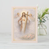 Sacred Heart of Jesus Cross Floral Angels (Stehend Vorderseite)