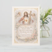 Sacred Heart of Jesus Cross Quote Floral Design (Stehend Vorderseite)