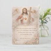 Sacred Heart of Jesus Cross Quote Floral Design (Stehend Vorderseite)