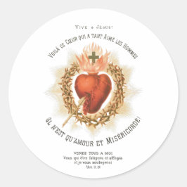 Sacred Heart of Jesus French Holy Card Sticker