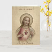 Sacred Heart of Jesus Religious Graduation Karte (Gelbe Blume)