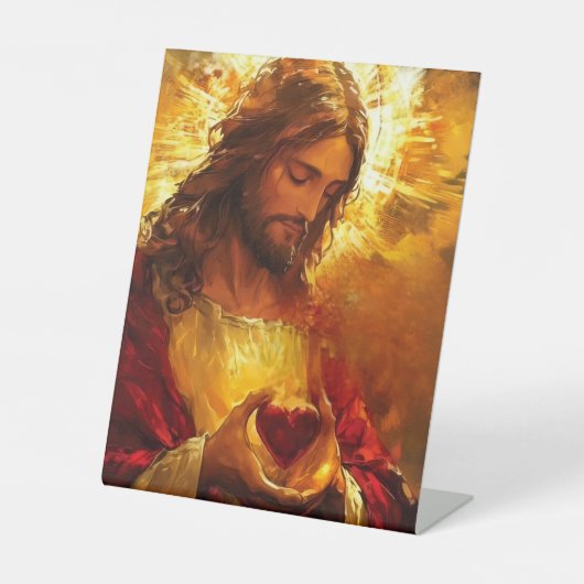 Sacred Heart of Jesus Sockelschild (Vorderseite)