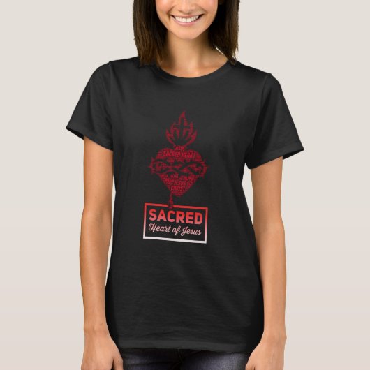Sacred Heart Of Jesus Traditional Catholic T-Shirt (Vorderseite)
