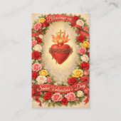 Sacred Heart of Jesus Valentines Prayer Roses Visitenkarte (Vorderseite)