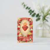 Sacred Heart of Jesus Valentines Prayer Roses Visitenkarte (Stehend Vorderseite)