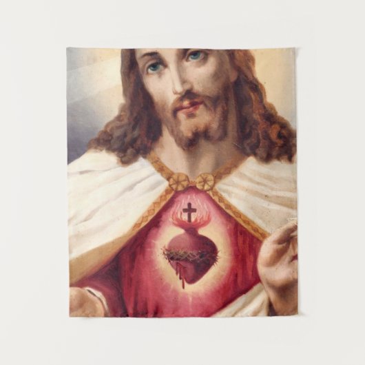 Sacred Heart Of Jesus Wandteppich (Vorderseite)