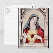Sacred Heart of Mary Postkarte (Vorne/Hinten)
