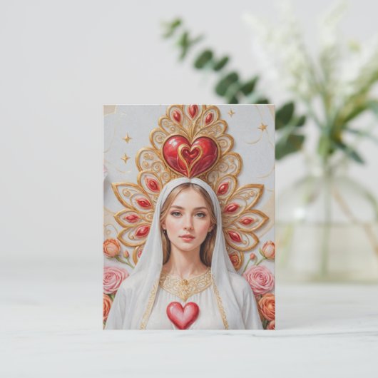 Sacred Heart of Mary Postkarte (Stehend Vorderseite)
