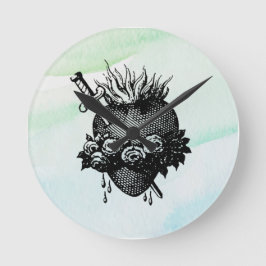 Sacred Heart of Mary Round Clock Runde Wanduhr