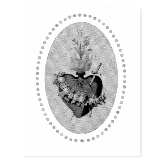 Sacred Heart of Mary Rubber Briefmarke Gummistempel (Prägung)