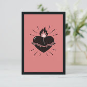Sacred Heart Reimagined – Minimal Symbolic Art Dankeskarte (Stehend Vorderseite)