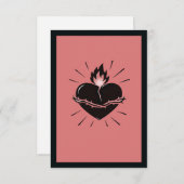 Sacred Heart Reimagined – Minimal Symbolic Art Dankeskarte (Vorne/Hinten)