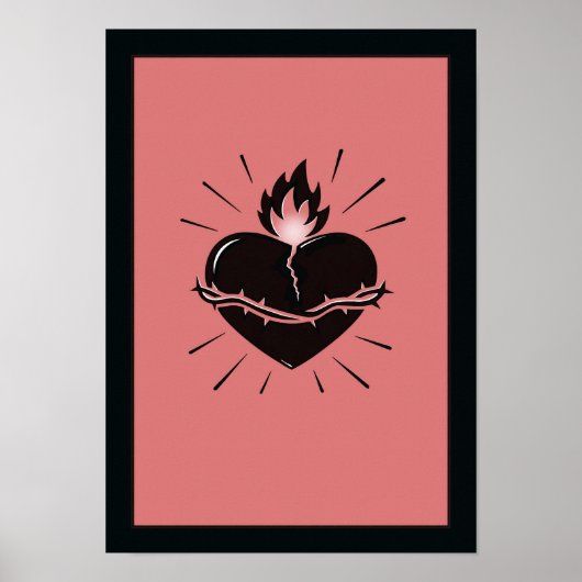 Sacred Heart Reimagined – Minimal Symbolic Art Poster (Vorne)