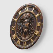 Sacred Heart Savior Portrait Große Wanduhr (Winkel)