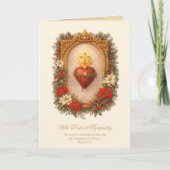 Sacred Heart Sympathy Condolence Poinsettia Karte (Vorderseite)