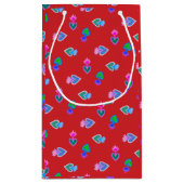 Sacred Hearts Catholic Folk Art Red Kleine Geschenktüte (Rückseite)