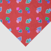 Sacred Hearts Catholic Folk Art Red Seidenpapier (Ausschnitt)