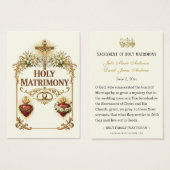 Sacred Hearts Catholic Wedding Prayer Card (Vorne & Hinten)