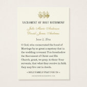 Sacred Hearts Catholic Wedding Prayer Card (Rückseite)
