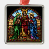 Sacred Hearts Stained Glass Christmas Ornament Aus Metall (Vorne)