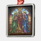 Sacred Hearts Stained Glass Christmas Ornament Aus Metall (Links)