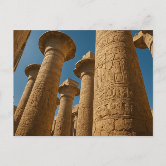 Sacred Hieroglyphic Temple Columns Postcard Postkarte (Vorderseite)