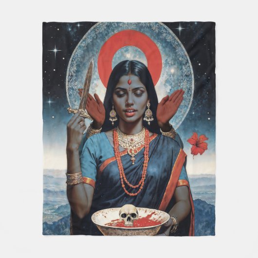 Sacred Kali Fleecedecke (Vorderseite)