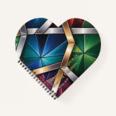 Sacred Light" Geometric Prayer Journal - Stained Notizblock (Vorderseite)