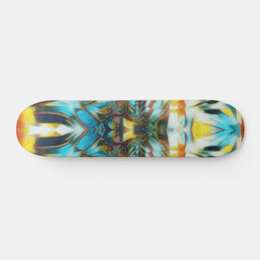 Sacred Light Wave Mask light blue yellow orange Skateboard (Horizontal)