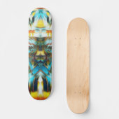 Sacred Light Wave Mask light blue yellow orange Skateboard (Vorderseite)