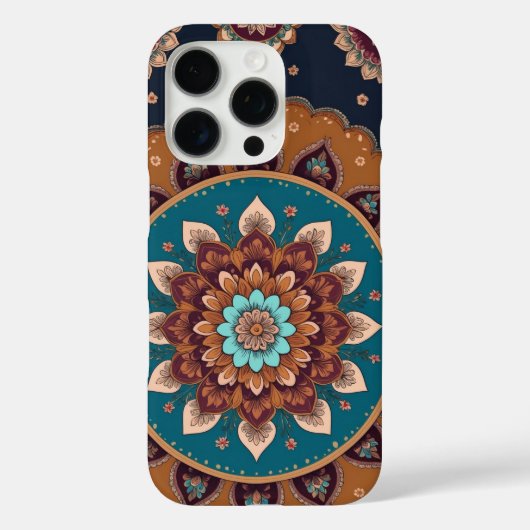 Sacred Lotus Mandala iPhone 15 Pro Fall - Elegant Case-Mate iPhone Hülle (Rückseite)