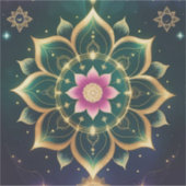 Sacred Lotus Moon Mandala - Celestial Aura Aufkleber (Vorderseite)