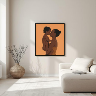 Sacred Love – Afrocentric Motherhood Art  Poster