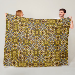 Sacred Mayan Gold Topaz Muster Quilt Fleecedecke