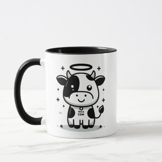 Sacred Moo-Ment Holy Cow Mug – Floating Cow Tasse (Links)
