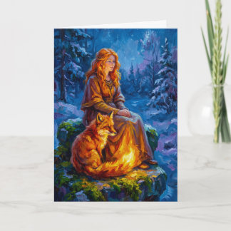 Sacred Nature: Celtic Goddess Brigid Art on Canvas Karte