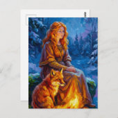 Sacred Nature: Celtic Goddess Brigid Art on Canvas Postkarte (Vorne/Hinten)