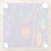 Sacred Neon Cat Glasuntersetzer (Rückseite)
