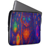 Sacred Neon Cat Laptopschutzhülle (Vorne Rechts)