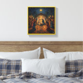 Sacred Night Nativity Scene – Vibrant Christmas Leinwanddruck (Insitu (Schlafzimmer))