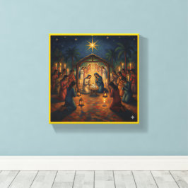 Sacred Night Nativity Scene – Vibrant Christmas Leinwanddruck
