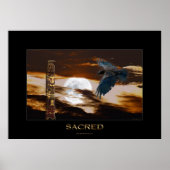 SACRED Raven, Moon & Totem Pole Art Poster (Vorne)
