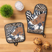 Sacred Rhino Ofenhandschuh & Topflappen-Set (Oben Unten)