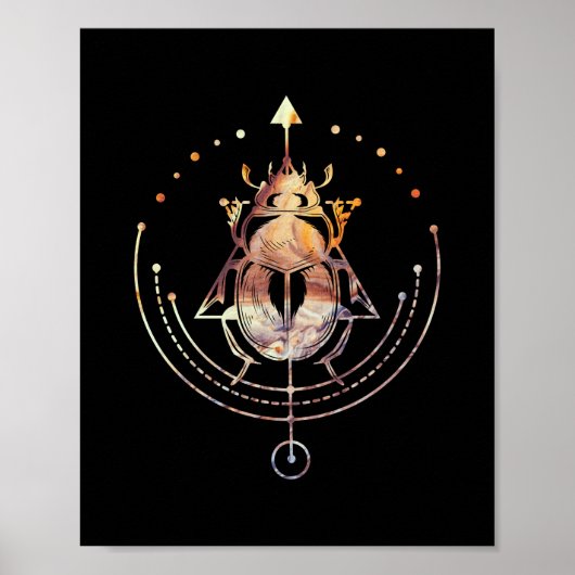 Sacred Scarab Egyptian Occult Geometry Poster (Vorne)
