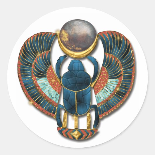 Sacred Scarab of King Tut Runder Aufkleber (Vorderseite)