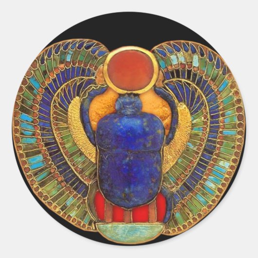 Sacred Scarab vom antiken Ägypten Runder Aufkleber (Vorderseite)